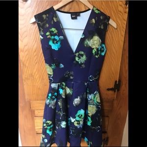 Navy blue floral ASOS dress